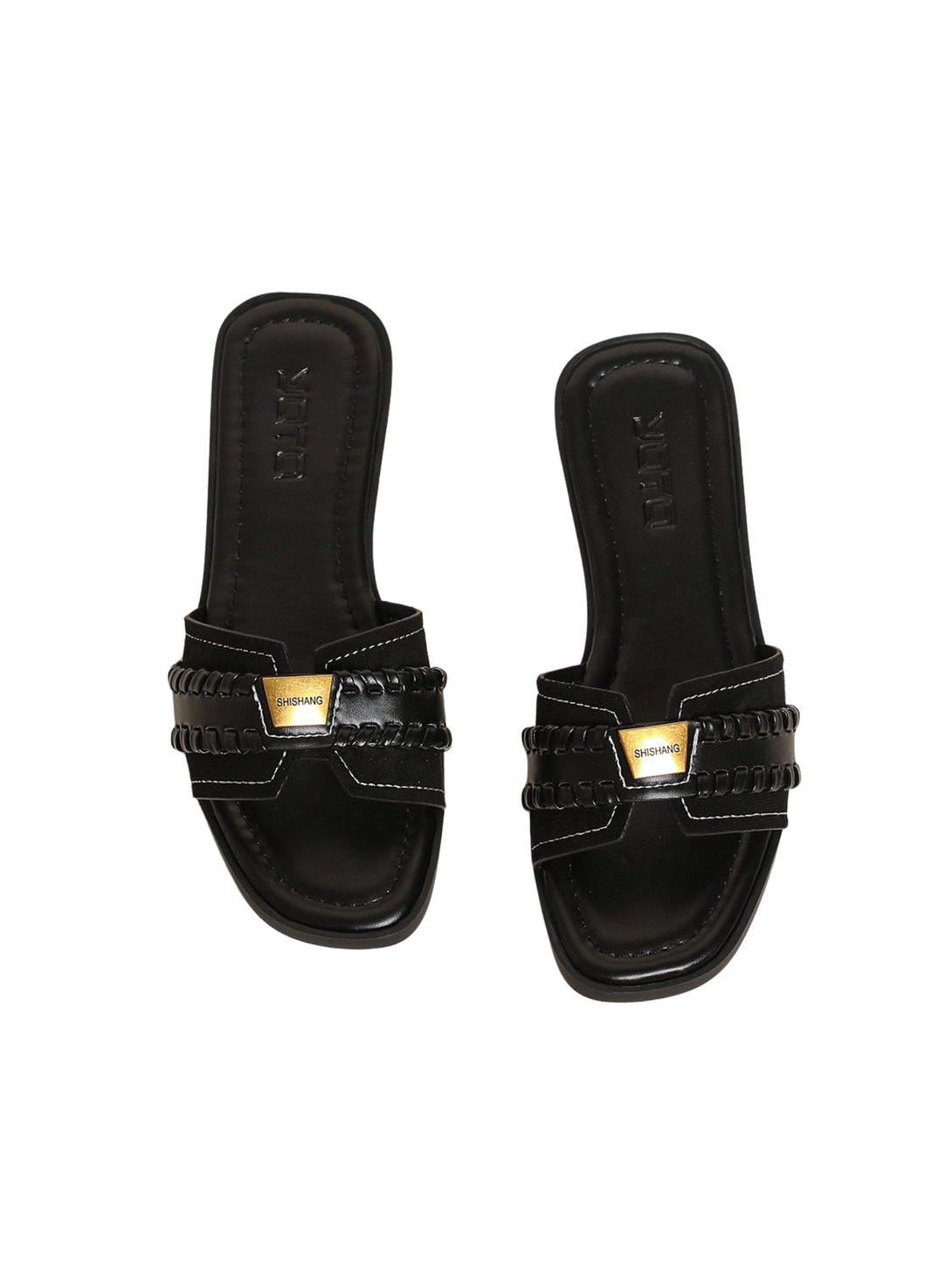 Urban Pace Flat Slides-Black