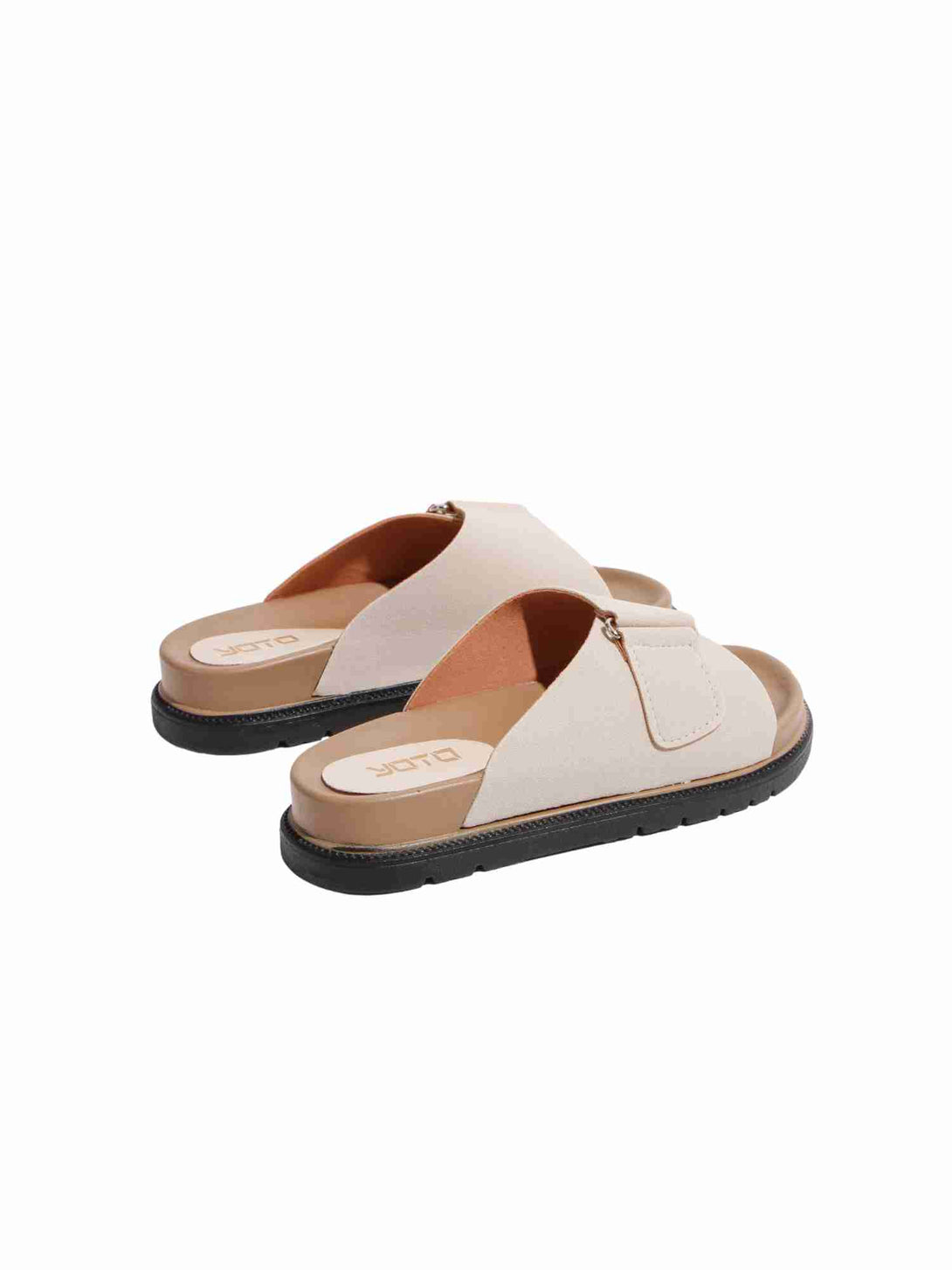 Core Slip Flat Slide Slipper-Beige