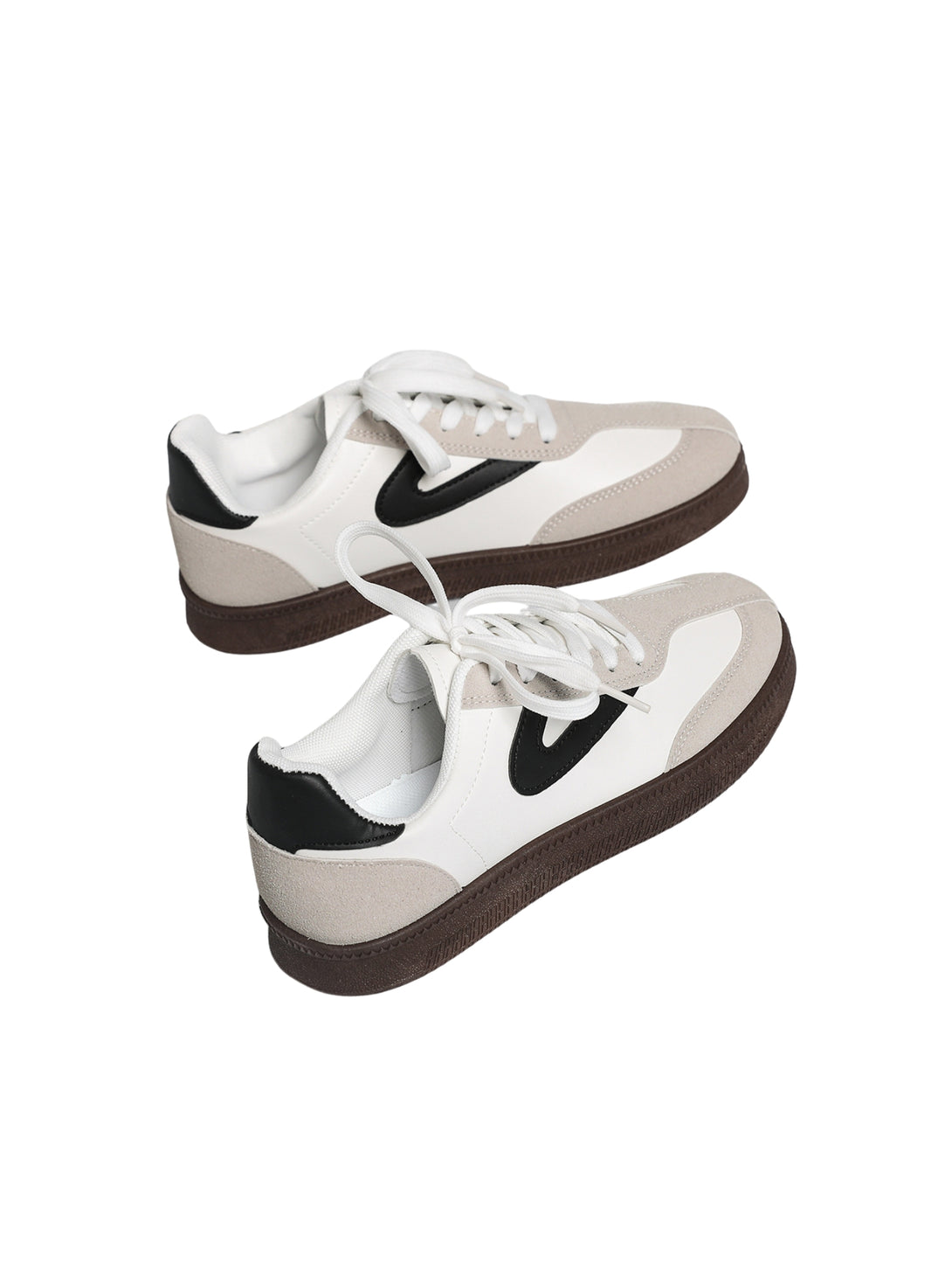 Simple Motion Lace-up Sneakers-Brown