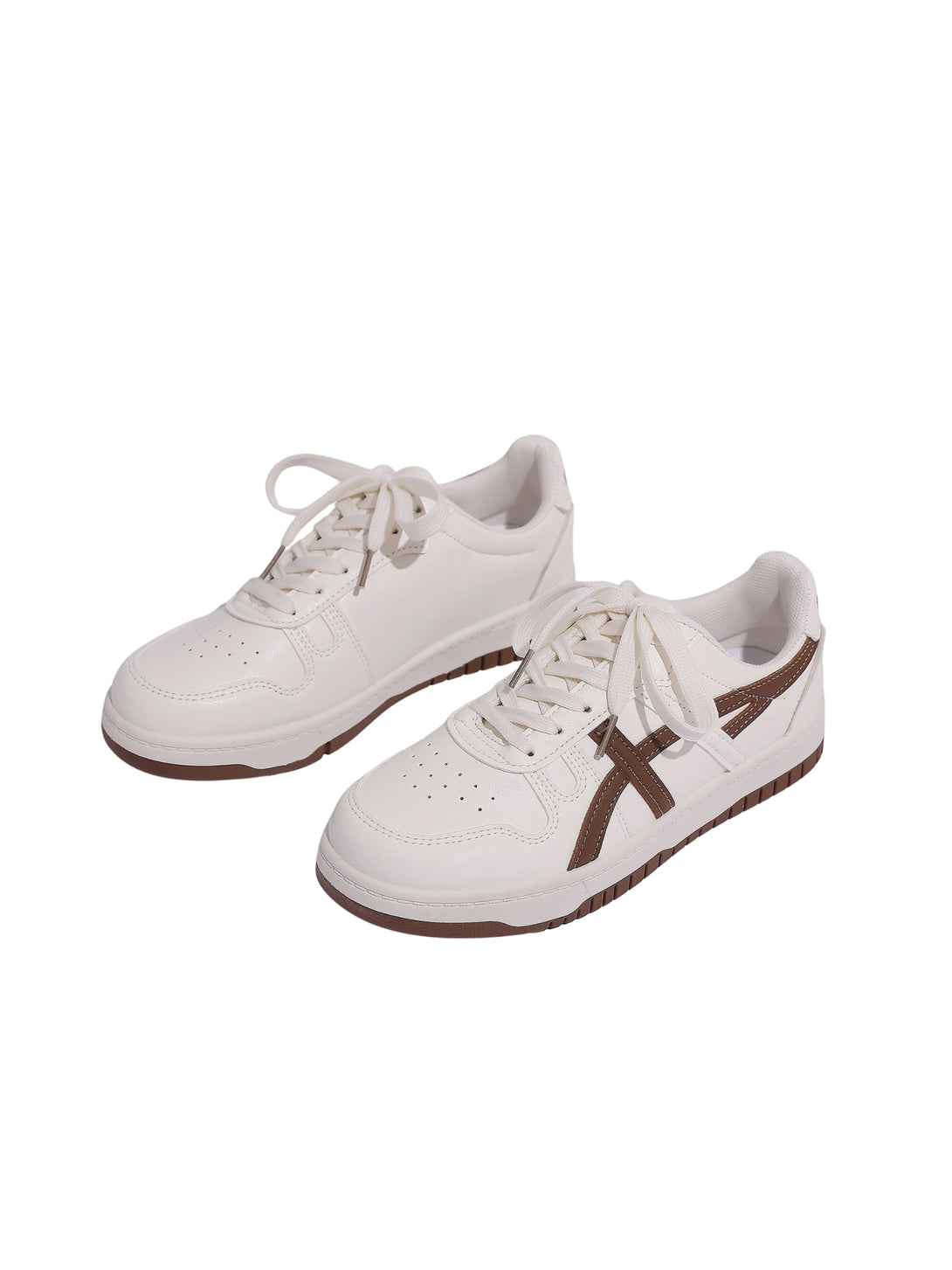 Simple Core Lace-up Sneakers-Brown