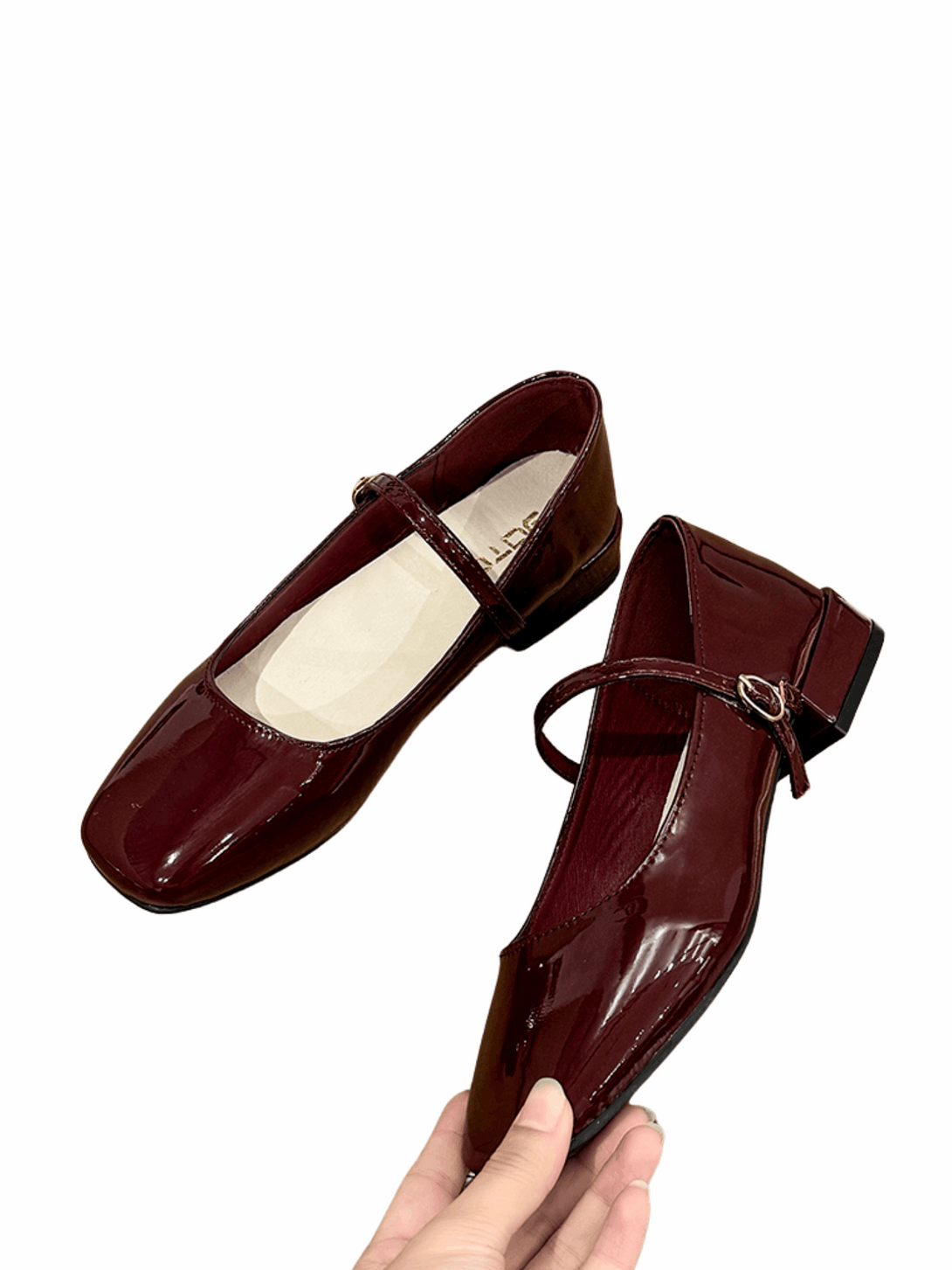 Élan Belle Mary Jane Loafers-Wine Red