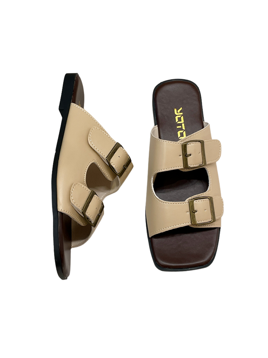 Vita Bloom Flat Slides-Black