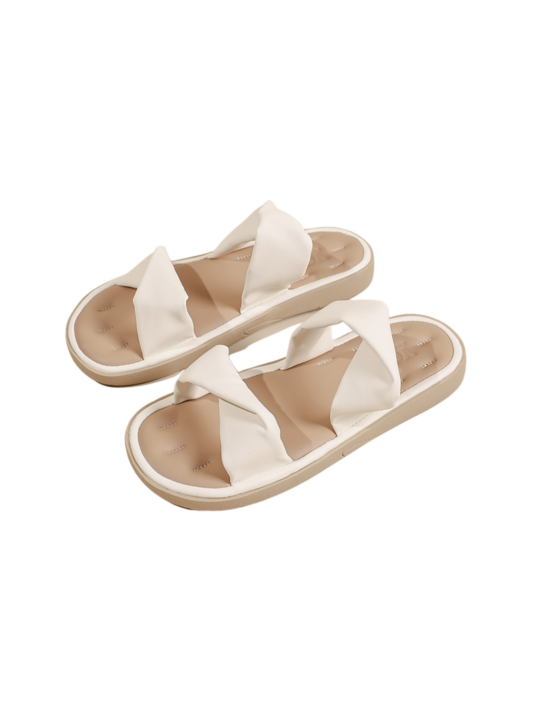 Vita Cloud Padded Slip-On Sandals-Apricot