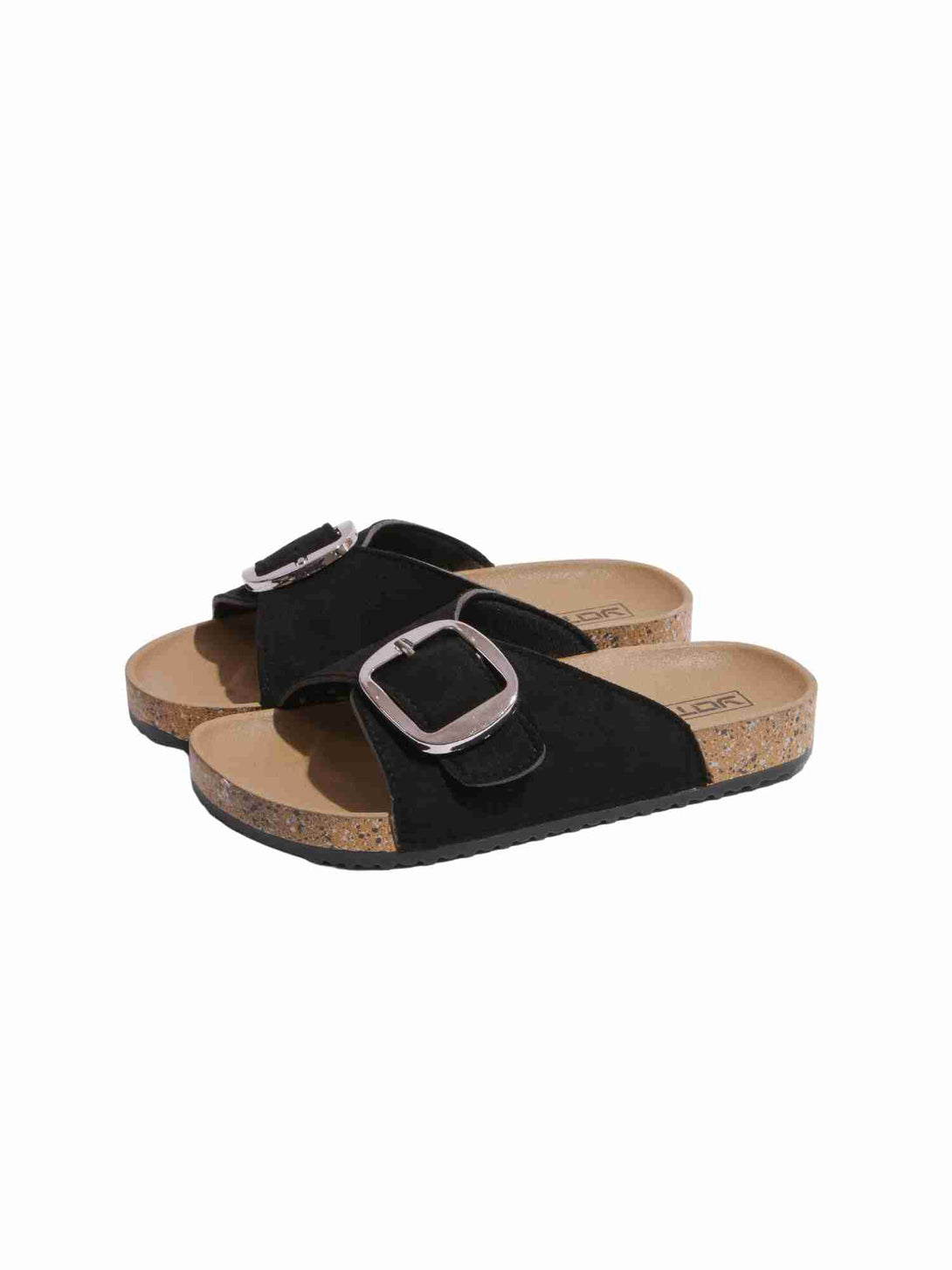 SoftStep Flat Slide Slip On Slipper-Black