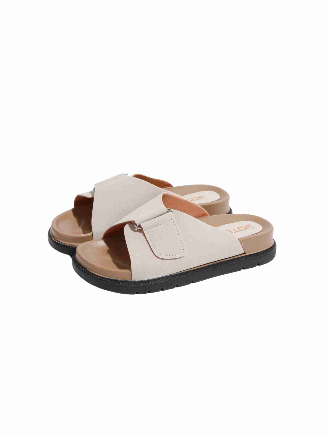 Core Slip Flat Slide Slipper-Beige