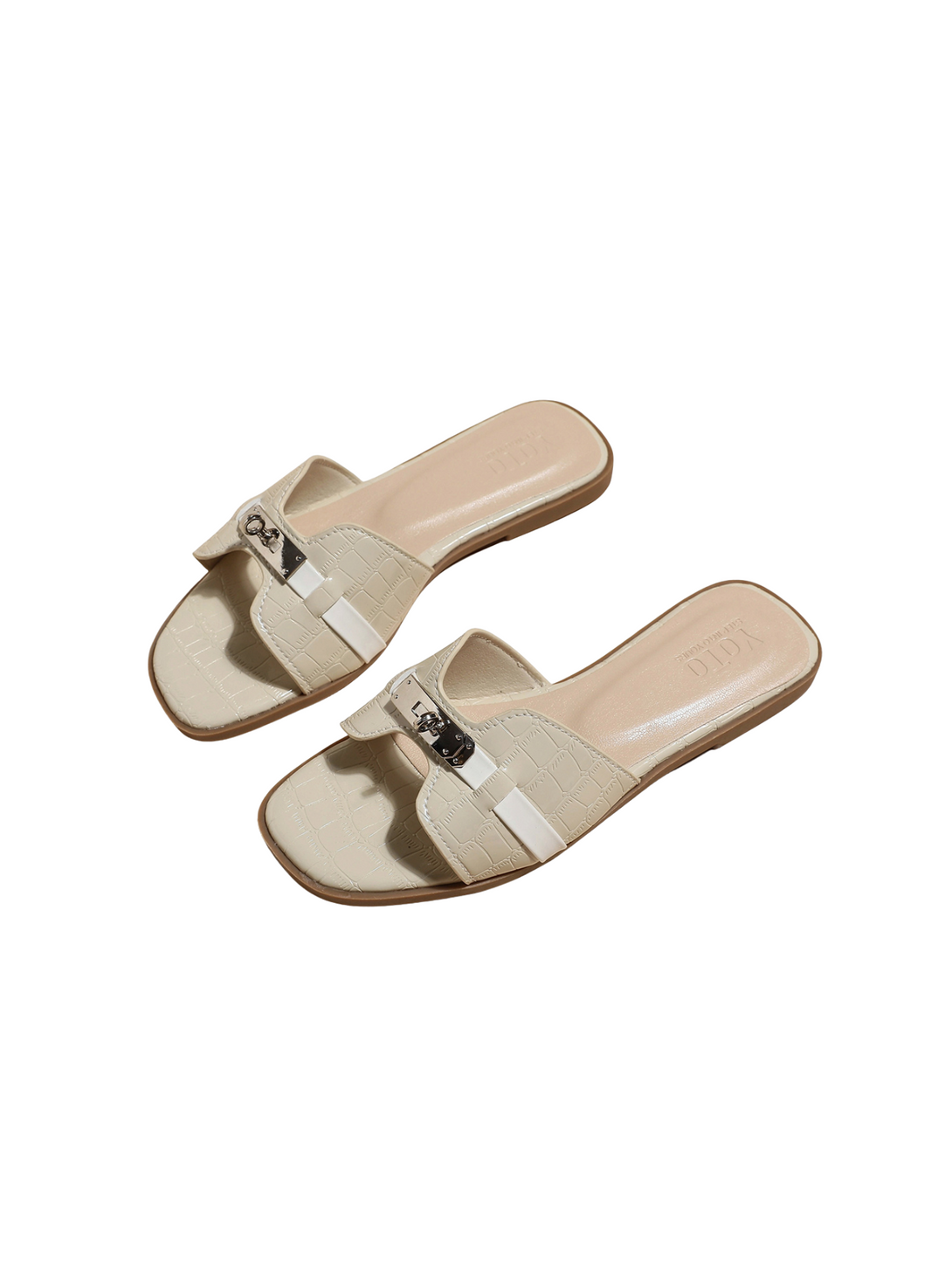 Urban Poise Flat Slide Sandals-Apricot