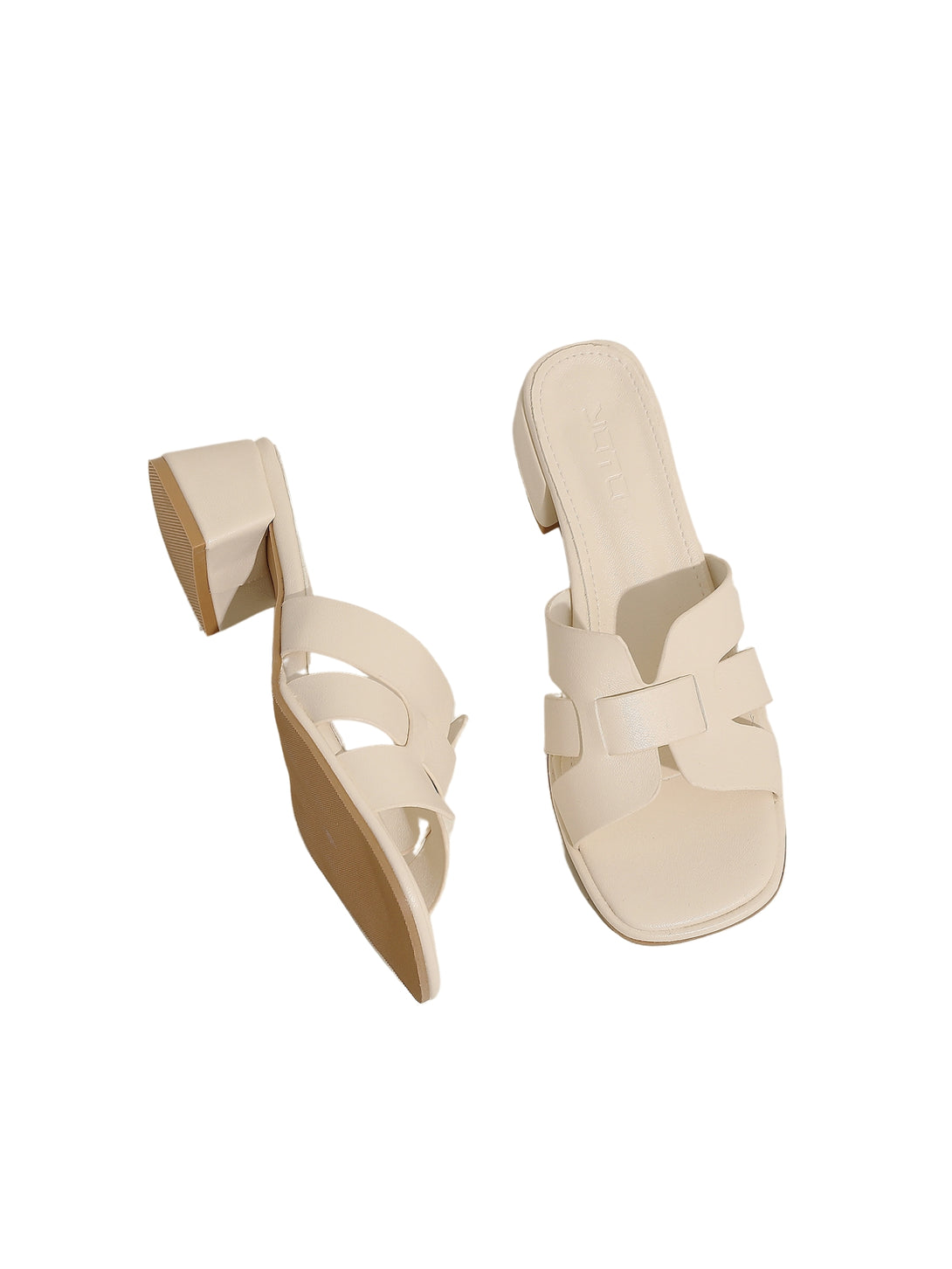 URBAN Luxe Block Heels-Off-White