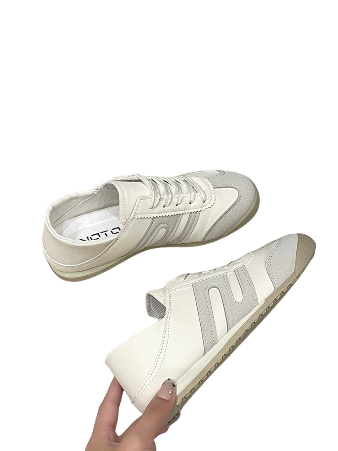 Drizzle Lace-up Sneakers-Silvery