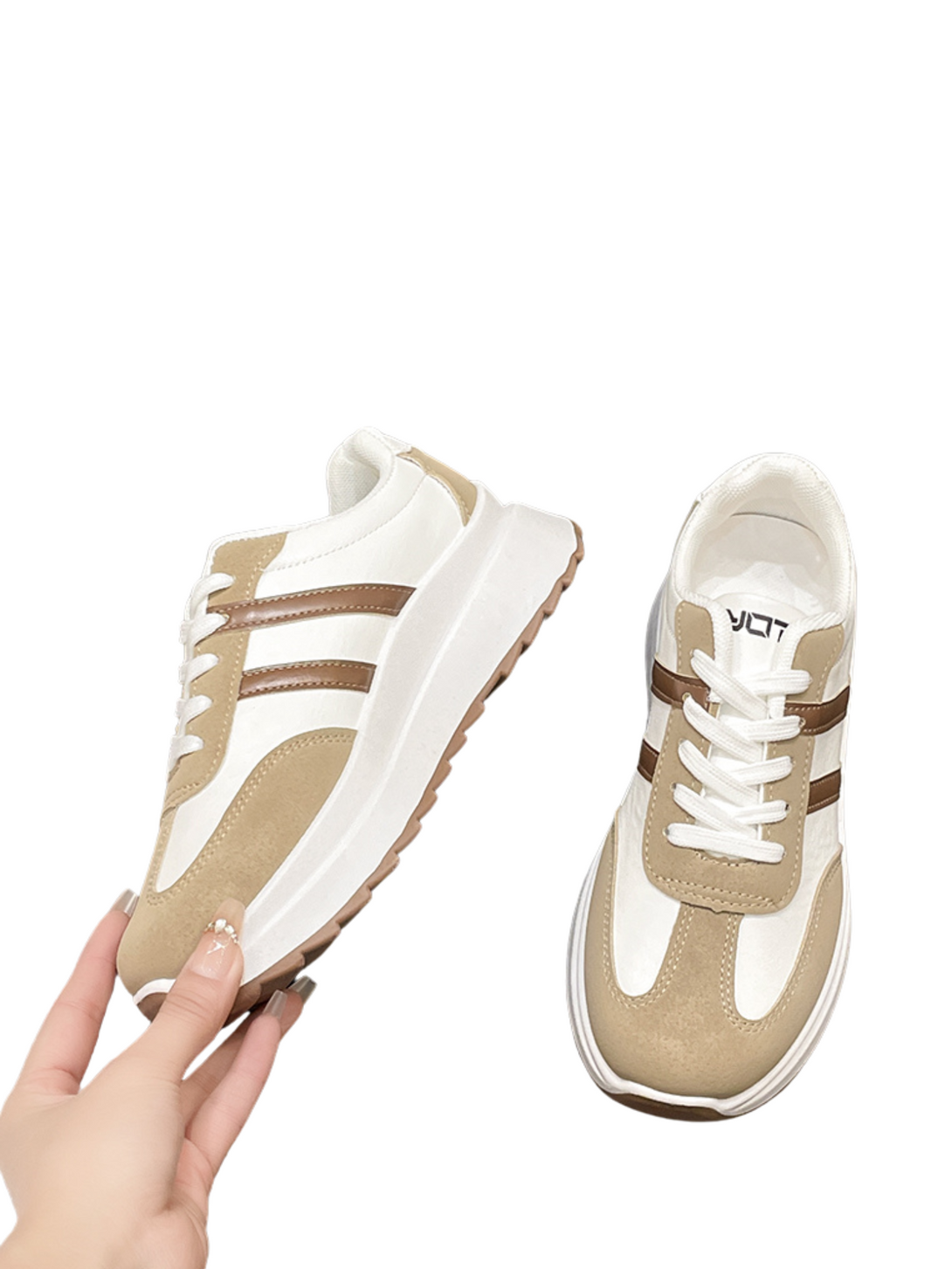 Glide Lace-up Sneakers-Khaki