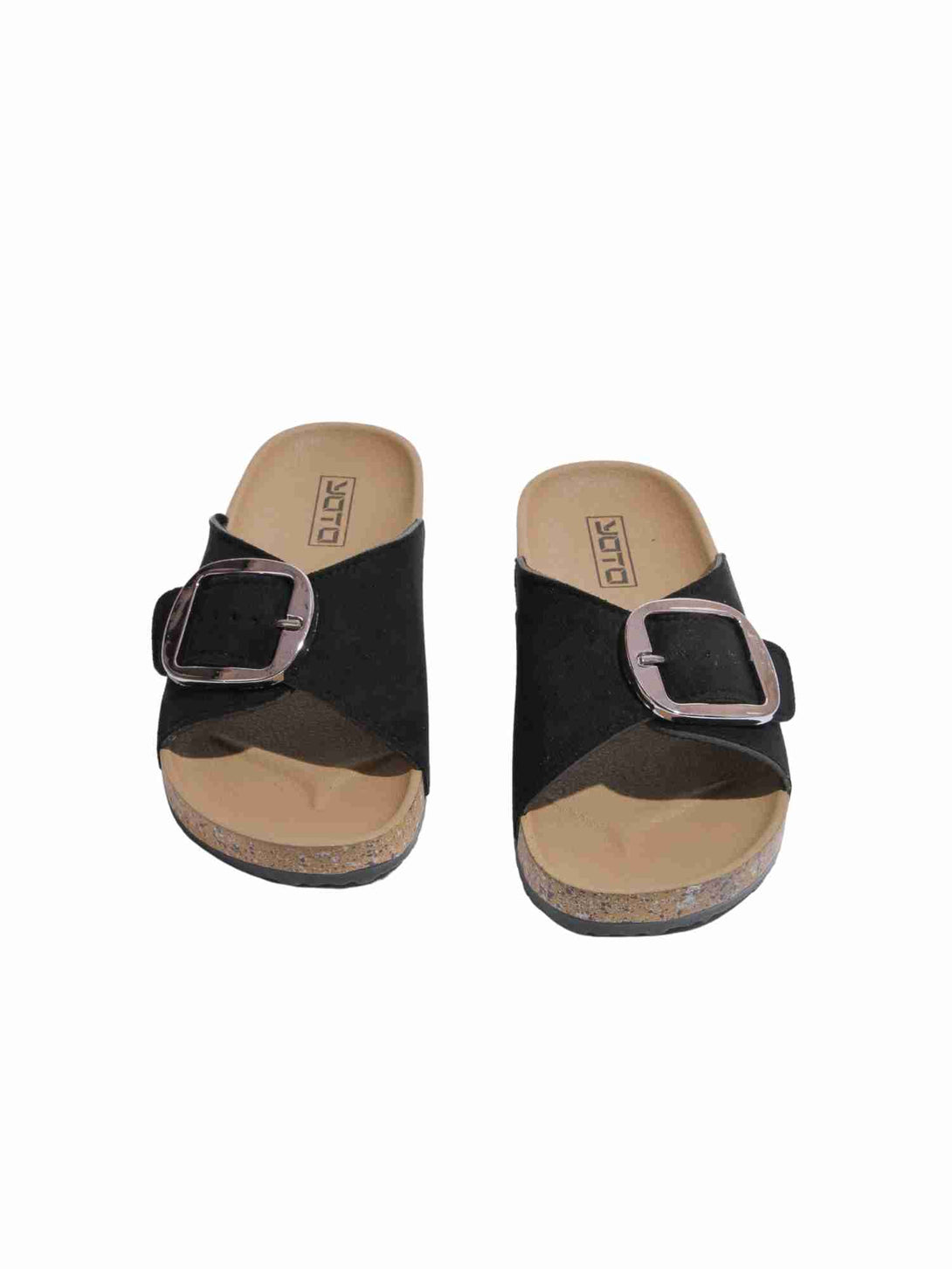 SoftStep Flat Slide Slip On Slipper-Black