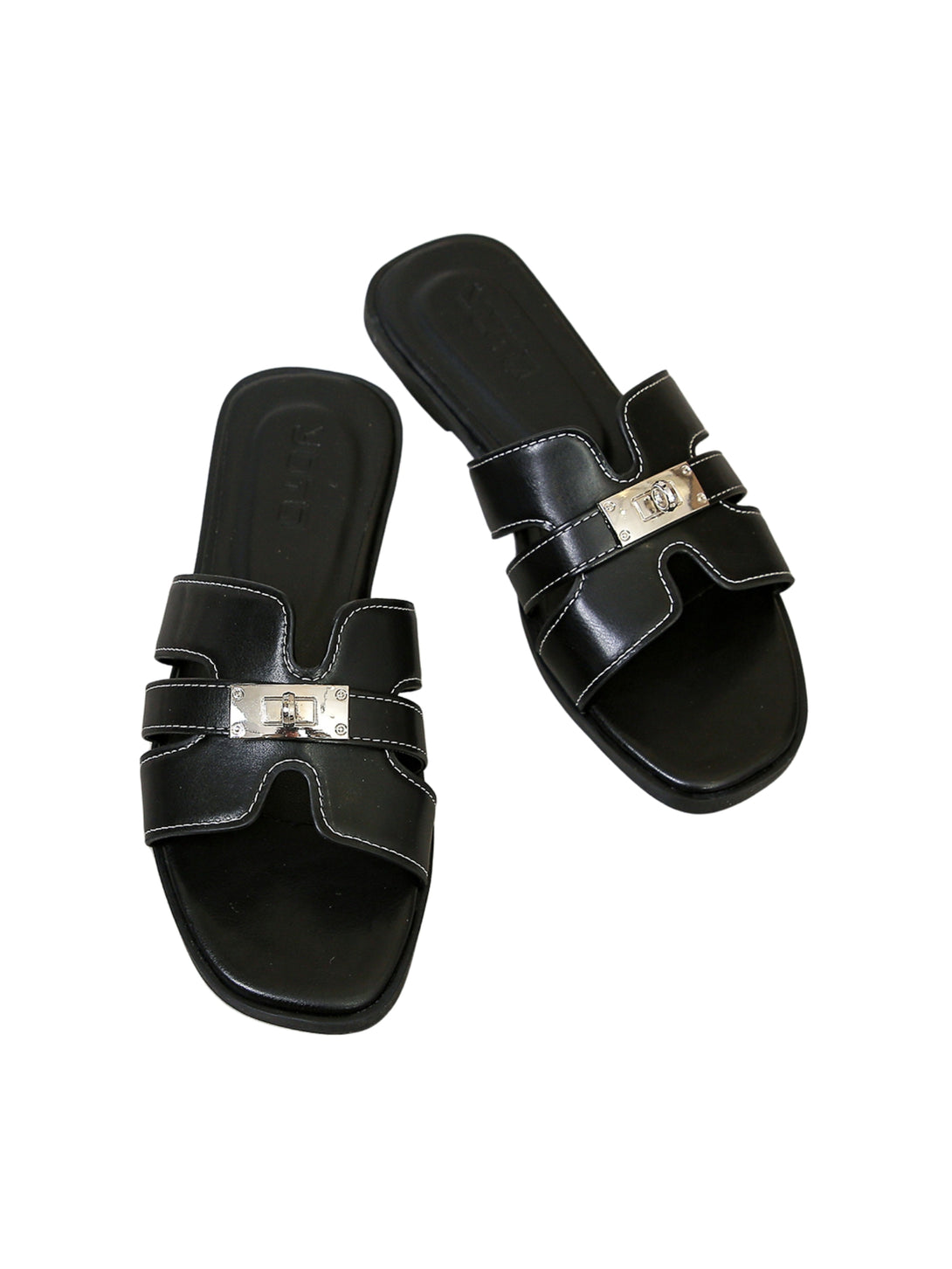 Urban Mellow Flat Slides-Black