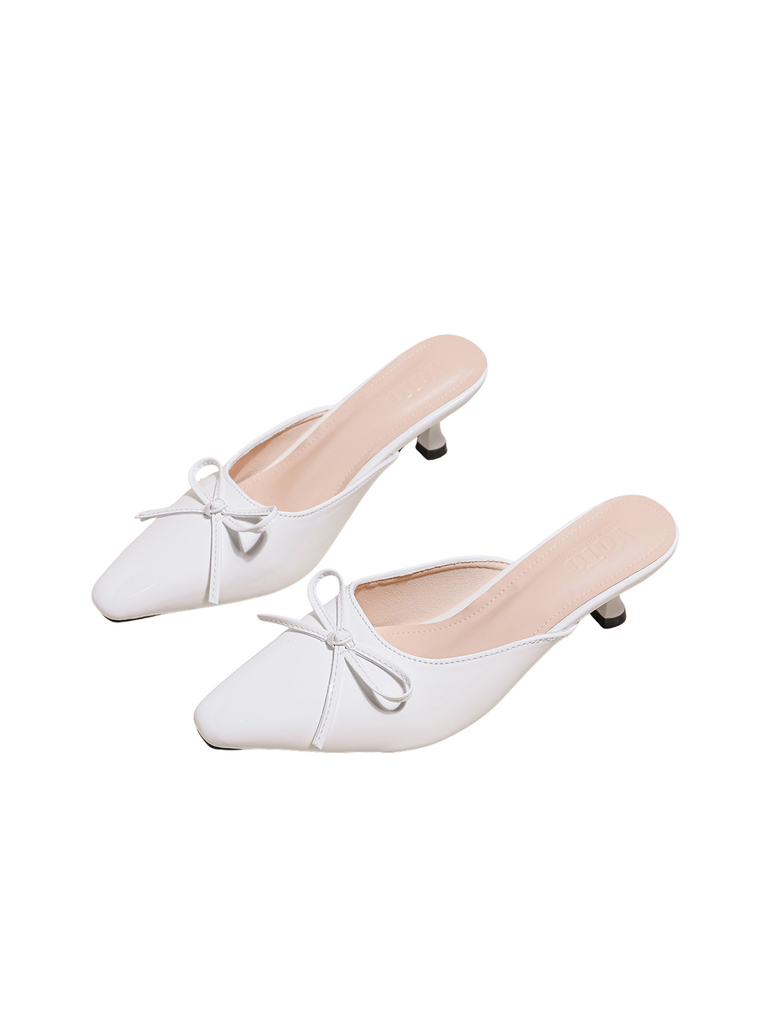 Allure Bow Design Pointed Mules-Black