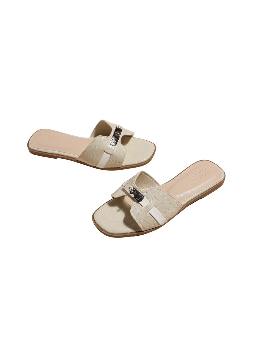 Urban Poise Flat Slide Sandals-Apricot