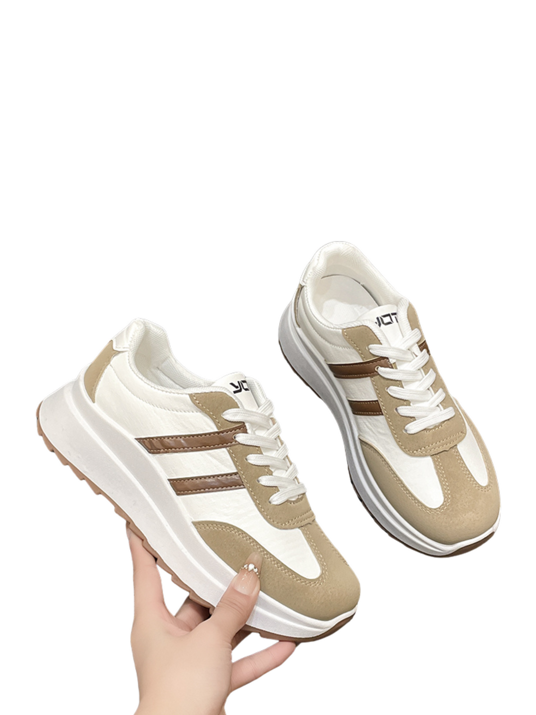 Glide Lace-up Sneakers-Khaki