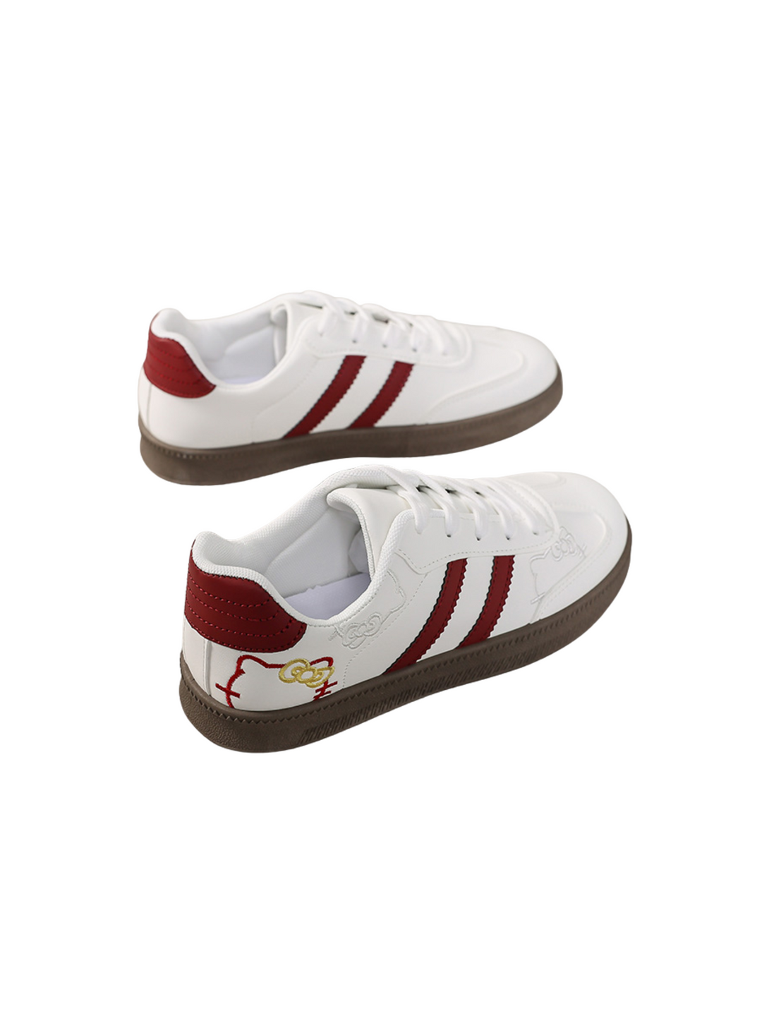 Simple Bloom Lace-Up Sneakers- Pink