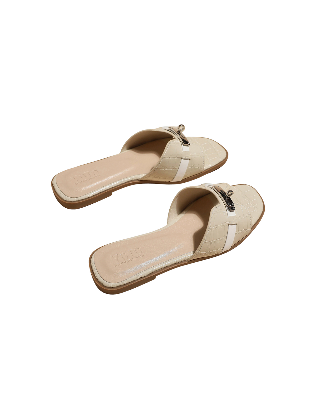 Urban Poise Flat Slide Sandals-Apricot