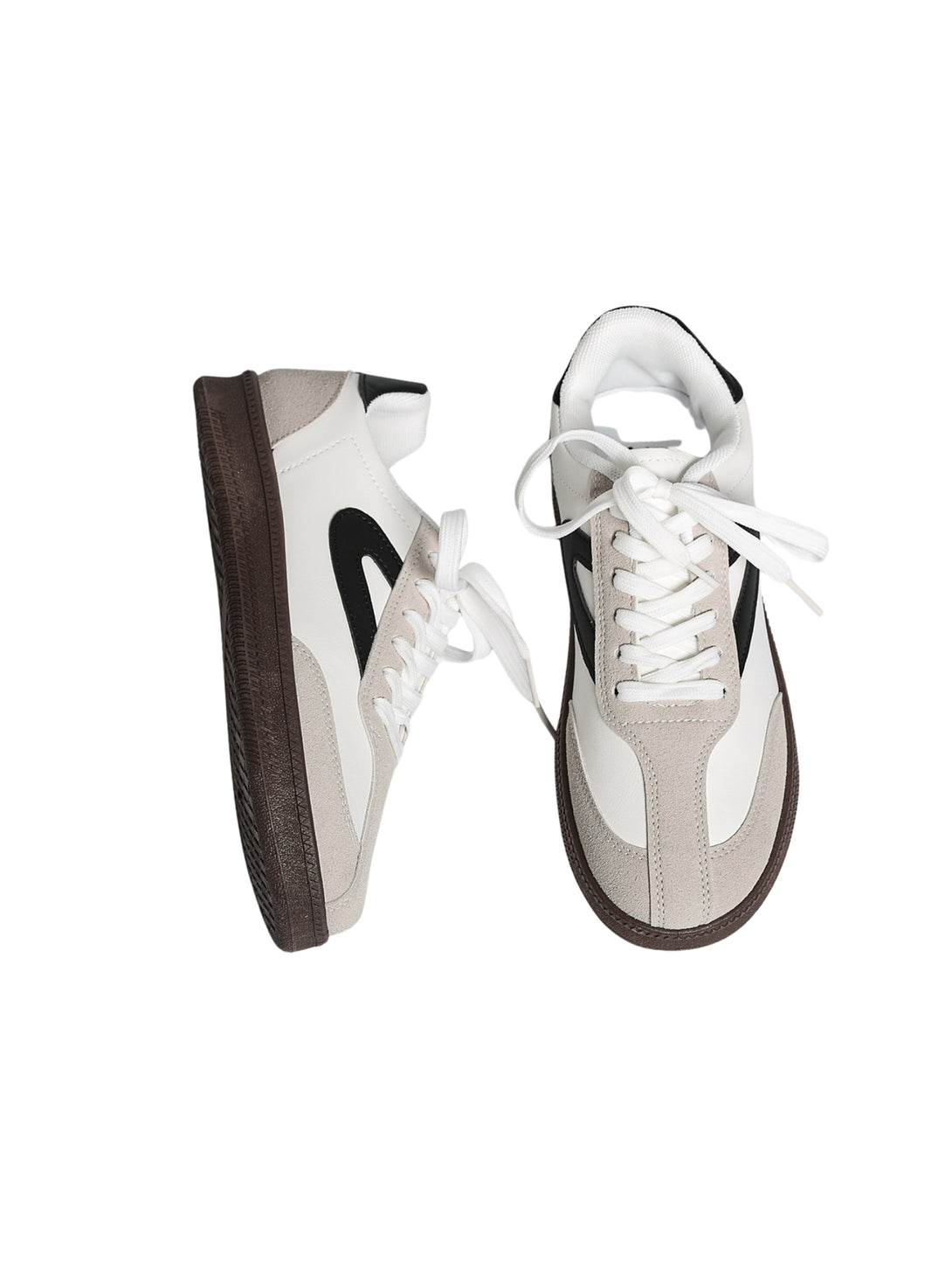 Simple Motion Lace-up Sneakers-Brown