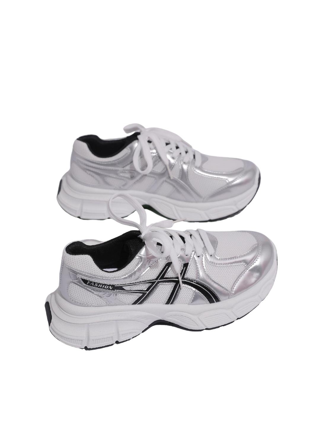 AirStride Pulse Lace-up Sneakers-White/Silver