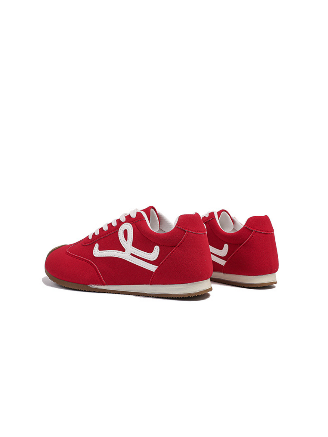 Simple Flex Lace-up Sneakers-Red