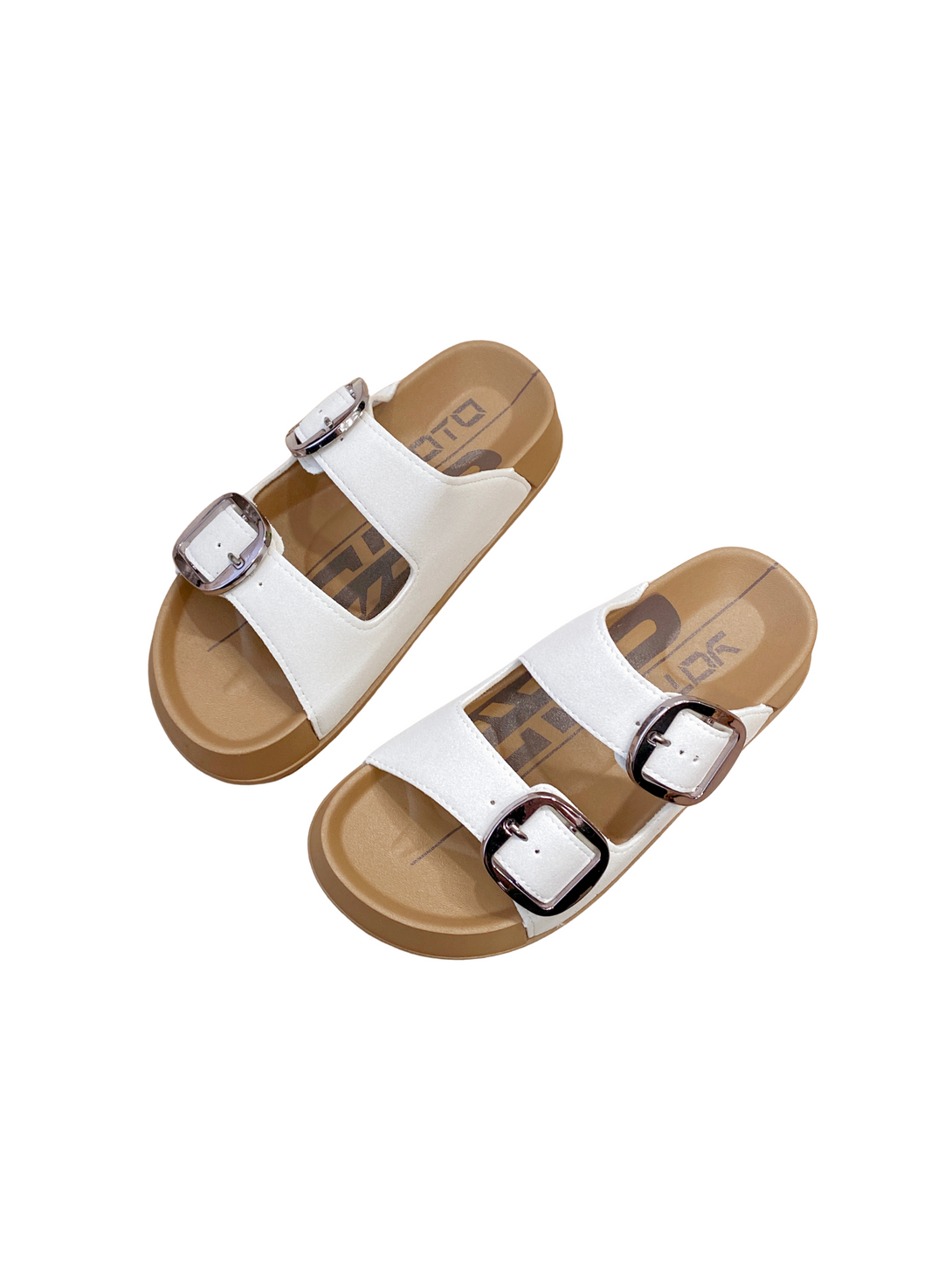 Warm Walk Duo Buckle Comfort Sandals-Brown