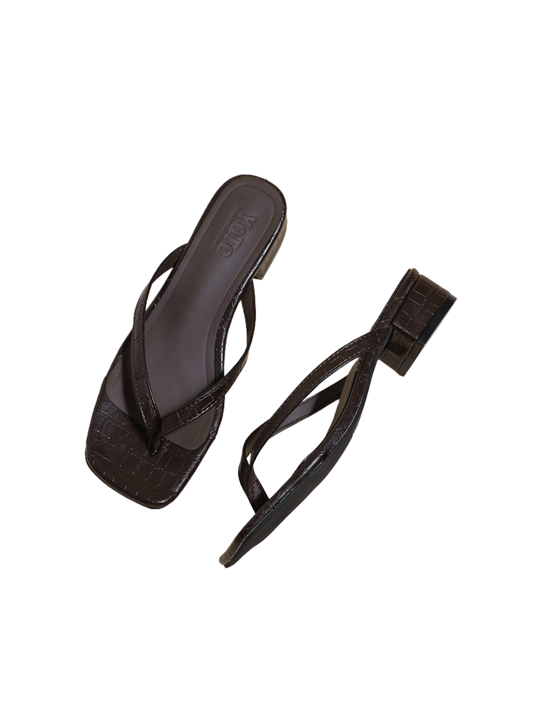 Urban Edge Chic Square-Toe Heeled Sandals-Brown