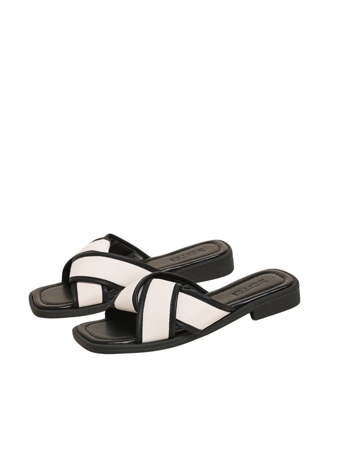 Urban Vogue Flat Slides-Black