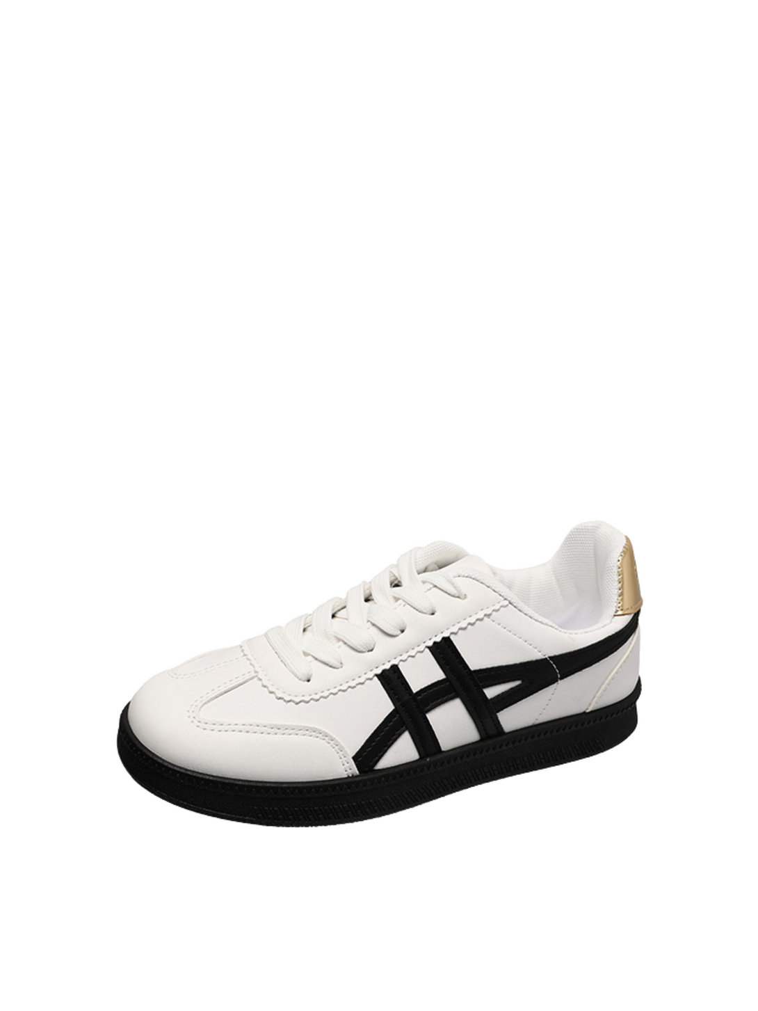 Simple Vitality Lace-up Sneakers-Double Black