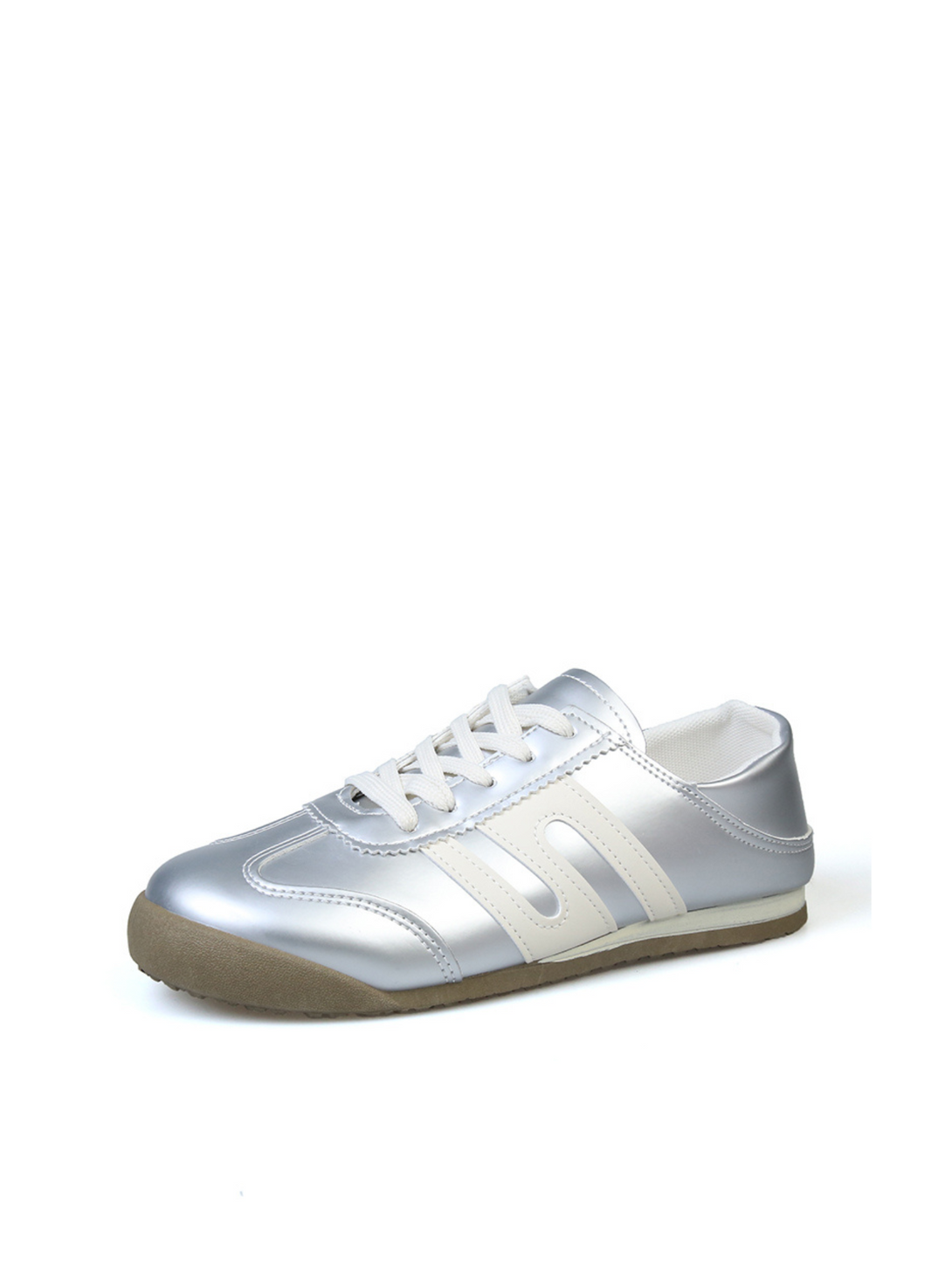 Drizzle Lace-up Sneakers-Silvery